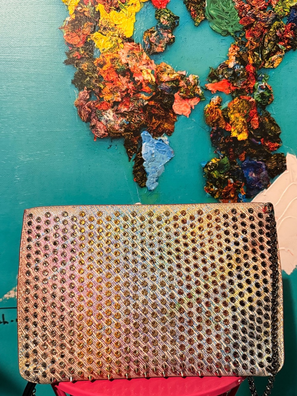 Christian Louboutin Multicolor Spiked Crossbody